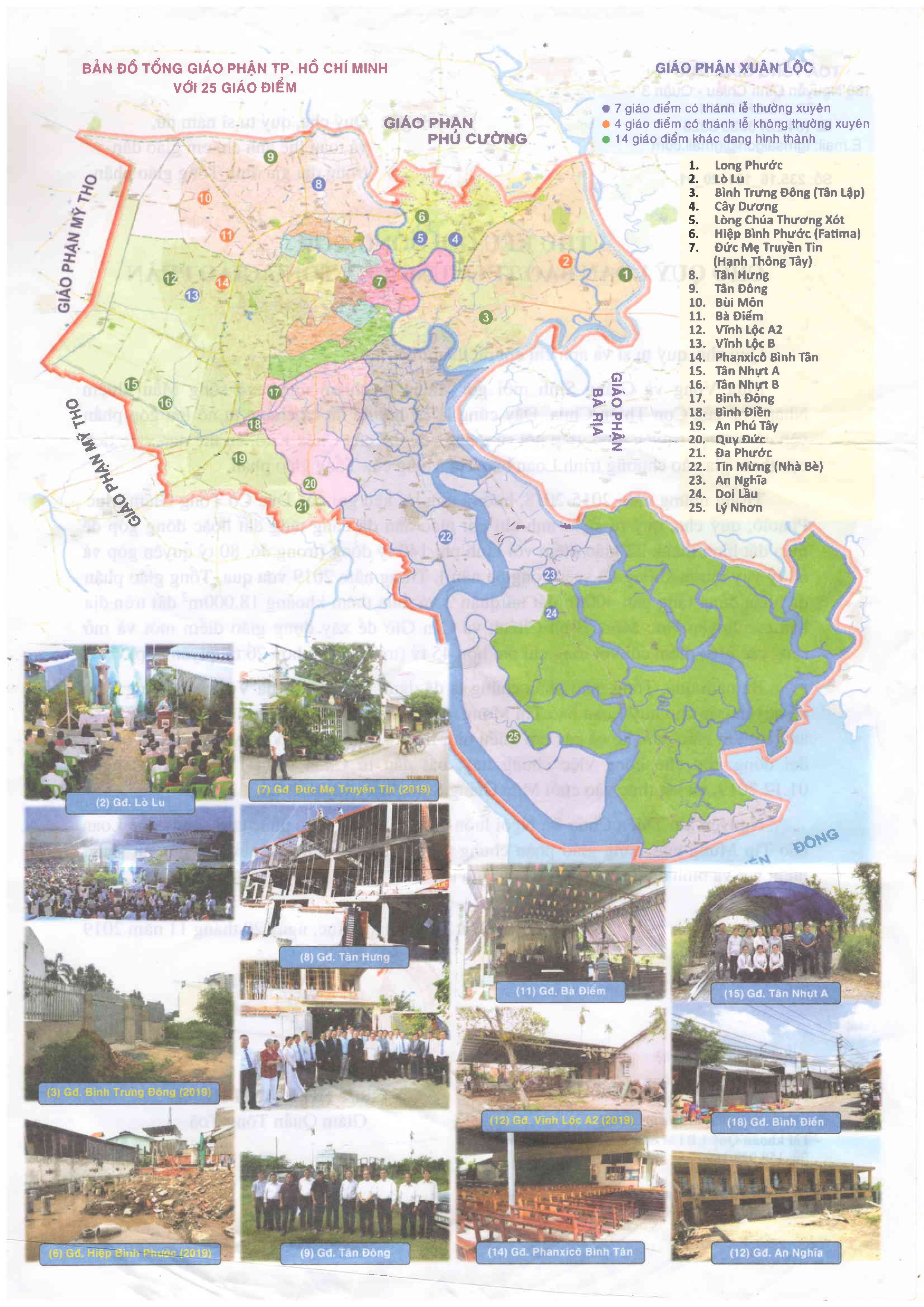 Bản đồ các giáo điểm tổng giáo phận Sài Gòn